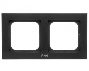 SONATA 2-местная рамка IP44, черный металл. РХ-2Р/33