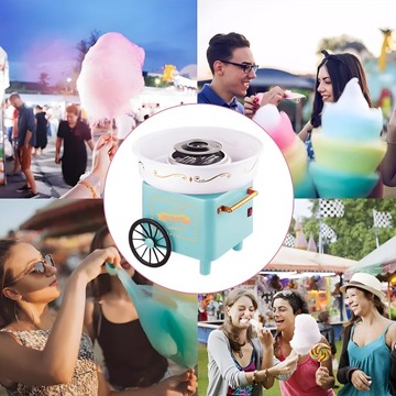 MASZYNA DO WATY CUKROWEJ DOMOWA WATA CUKROWA MASZYNKA WÓZEK + PATYCZKI 550W