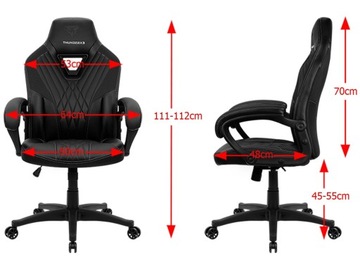 Fotel gamingowy ThunderX3 DC1 czarny biurowy