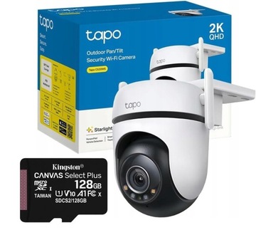 Kamera IP TP-LINK C520WS do Wi-Fi Obrotowa 2K TAPO + Karta Pamięci 128GB