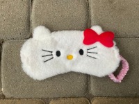 ПОЯС ДЛЯ ГЛАЗ МАСКА ДЛЯ СНА И РЕЛАКСАЦИИ Hello Kitty кошка котик ПЛЮШЕВАЯ