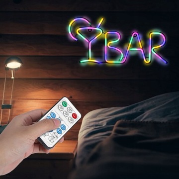 Светодиодные вывески с неоновым светом в форме букв BAR