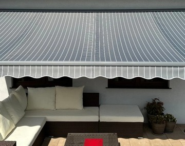 Террасная маркиза АНТРАЦИТ 400х300 Grey Stripes PREM