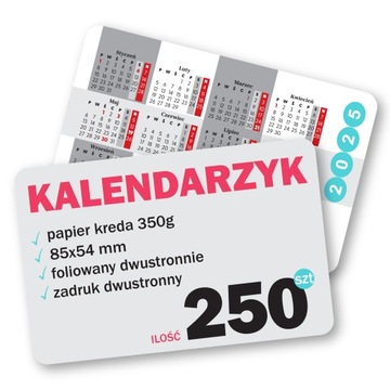 KALENDARZYK WYBORCZY - 250 SZT - FOLIOWANY - DRUK