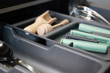 Wkład na sztućce organizer do szuflady 530x490mm grafit