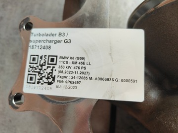 фото thumb №11, Bmw g70 g05 g06 g07 g09 xm lci b58 b58b30p turbo турбонагнітач 8489597