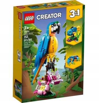 LEGO Creator 3 в 1 Экзотический попугай 3 в 1 LEGO БЛОКИ ПТИЦА РЫБА БЛОКИ
