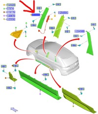 фото thumb №1, Молдинг вертикальна двері перед lh ford edge mk2 2016-