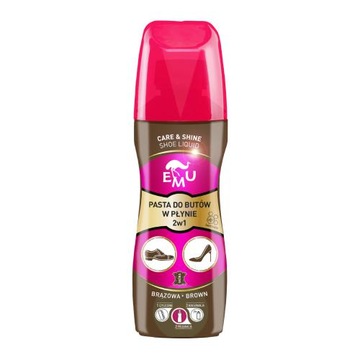 Pasta do butów w płynie 2w1 BRĄZOWA 75ml EMU PRO