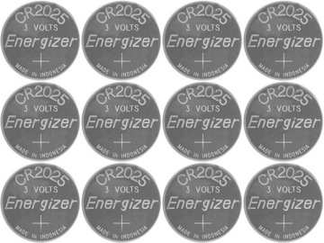 12 литиевых батарей ENERGIZER CR2025 DL2025, 3 В
