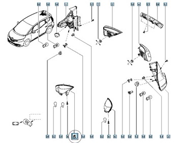 Новый фонарь заднего правого оригинального бампера Renault Scenic IV