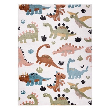 DYWAN DZIECIĘCY FUN 140x190cm DINOZAURY krem #O579