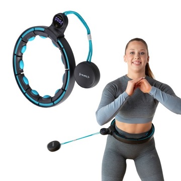 HULA HOP ЧЕРНЫЙ/БИРЮЗОВЫЙ С МАГНИТАМИ И ВЕСОМ + СЧЕТЧИК HMS HHM17