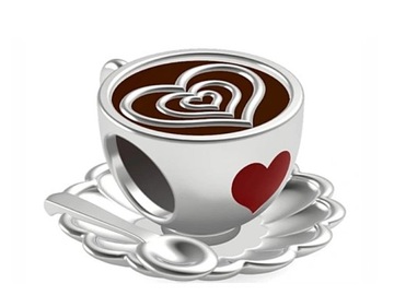 ПОДВЕСКИ КУЛОН КОФЕЙНАЯ ЧАШКА LOVE COFFEE HEART