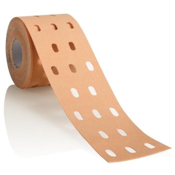 Кинезиологический тейп CureTape PUNCH ЛИМФАТИЧЕСКИЙ тейп с отверстиями БЕЖЕВЫЙ