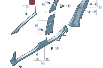 фото thumb №1, Seat ibiza v kj1 передній upper left a pillar trim 6f0867233d82v