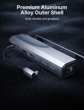 JSAUX HUB USB-C HDMI DisplayPort 4K 60 Гц USB-C PD