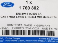 Рамка решетка бампера левая ford kuga mk1 2008-12 оригинальный номер Цена, фото thumb