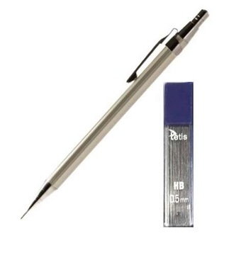 МЕТАЛЛИЧЕСКИЙ КАРАНДАШ HB 0,5 мм + стержни TETIS