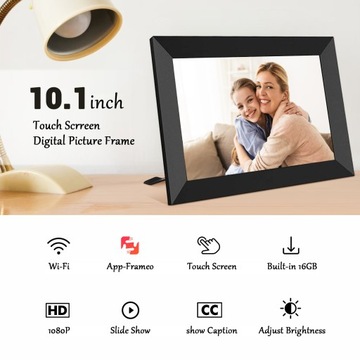 Цифровая рамка Wi-Fi 10,1 дюйма, черная