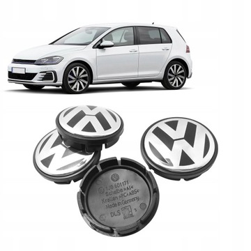 4 шт. Колпаки на легкосплавные диски VW, оригинальные 65 мм.