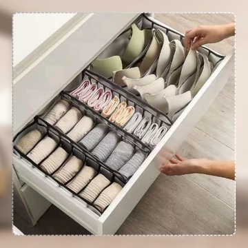 Zestaw organizer do szafki szuflady 5szt na bieliznę materiałowy pojemnik