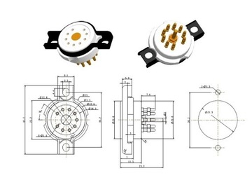 КЕРАМИЧЕСКАЯ ПОДСТАВКА 9PIN EIZZ NOVAL 12AX7 12AT7
