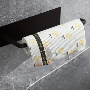 UCHWYT WIESZAK NA RĘCZNIK PAPIEROWY KUCHENNY RĘCZNIKI CZARNY PRZYKRĘCANY V2