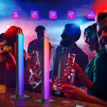 УМНАЯ СВЕТОДИОДНАЯ СВЕТОДИОДНАЯ ИГРОВАЯ ЛАМПА 2 ШТ. RGB ЛАМПА ДЛЯ ИГРЫ/ТВ/УКРАШЕНИЯ ПК