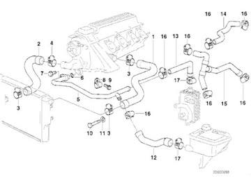 фото thumb №11, Шланг трубний водяний зворотний bmw e36 318tds m41