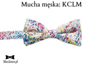 Męski zestaw szelki do spodni + muszka KREMOWE