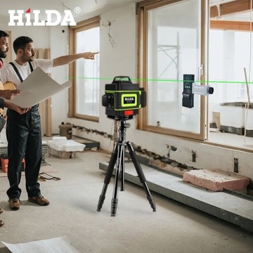 HILDA LASER KRZYŻOWY SAMOPOZIOMUJĄCY POZIOMICA 4D 360 STATYW 1,5 M