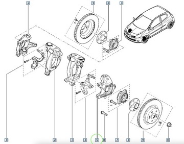НОВЫЙ ОРИГИНАЛ RENAULT CLIO III RS 2.0 16V Поворотный кулак НИЖНИЙ ЛЕВ 7701208961