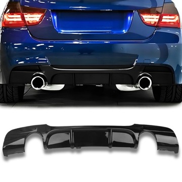 фото thumb №13, Дифузор bmw e90 e91 335 чорний блиск m набір накладка бампера спойлер