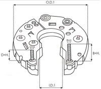 Діодний міст діодний генератора arc9082s typ hyundai Доставка, фото thumb
