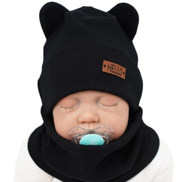 КОМПЛЕКТ Black BEAR, шапка + утеплитель для шеи, 38-40 HELLO