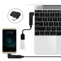 АДАПТЕР УГЛОВОЙ РАЗЪЕМ 90 ГРАДУСОВ USB-C ДВУСТОРОННИЙ