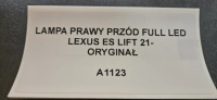 Купити Фара правий перед full led lexus es vii рестайлінг  21- оригінал, фото thumb