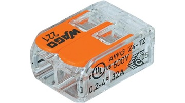 ПРОВОД/КАБЕЛЬ БЫСТРОГО СОЕДИНЕНИЯ WAGO 2x4мм 221-412 100шт.