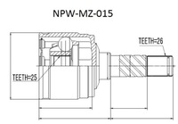 фото thumb №2, Npw-mz-015 nty шарнир внутренний mazda bt-50 06-, ford ranger es/et 06- /k