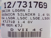 фото thumb №9, Dacia logan i головка двигателя 1,4 55kw k7j710
