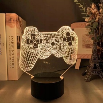 Настольная лампа Статуя Led Pad Контроллер PS Playstation Ваша надпись