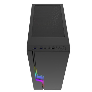 ЧЕРНЫЙ КОРПУС ДЛЯ ИГРОВОГО ПК, СТЕКЛО RGB, MIDI TOWER
