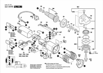 BOSCH GWS850CE WIRNIK ŁOŻYSKA ZĘBNIK ORYGINAŁ