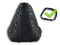 Купить Ford transit 2006-2013 чехол переключения передач кожа нити белый + рамка, фото thumb