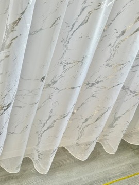TKANINA FIRANA MATERIAŁ SREBRNY MARMUREK ETAMINA BETON SALON POKÓJ