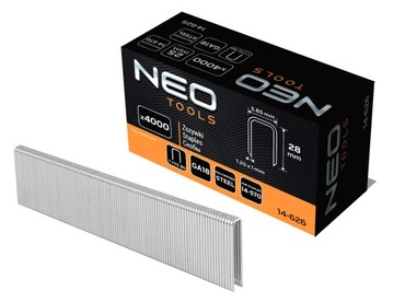 Скобы для обивки NEO TYP90 GA18 длина 28мм 4000 шт.