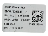 фото thumb №6, Панель кондиционера bmw 7 g11 g12 9392538