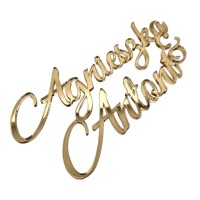 Золотой топпер для боковой части торта с золотым зеркалом NAMES NAMES свадьба
