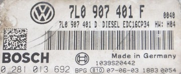 фото thumb №6, Блок управления компьютер ecu двигателя vw touareg 3,0 tdi v6 7l0907401f 0281013692